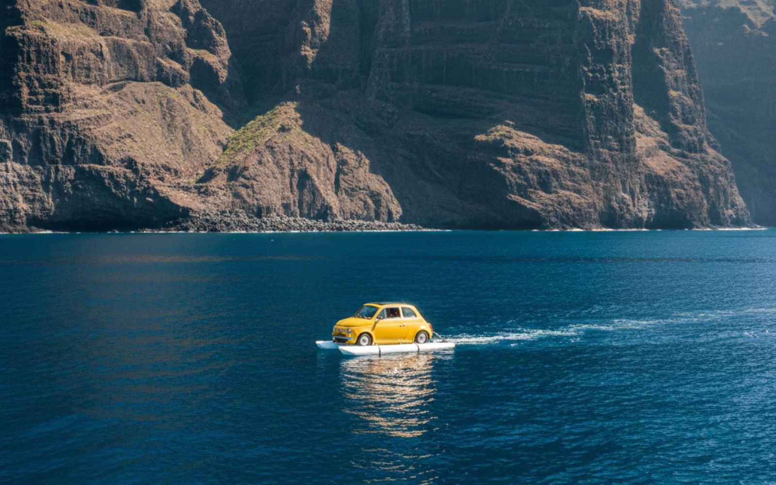 fiat 500 water car experience: drive on water in tenerife! fiat 500 water car experience: drive on water in tenerife!